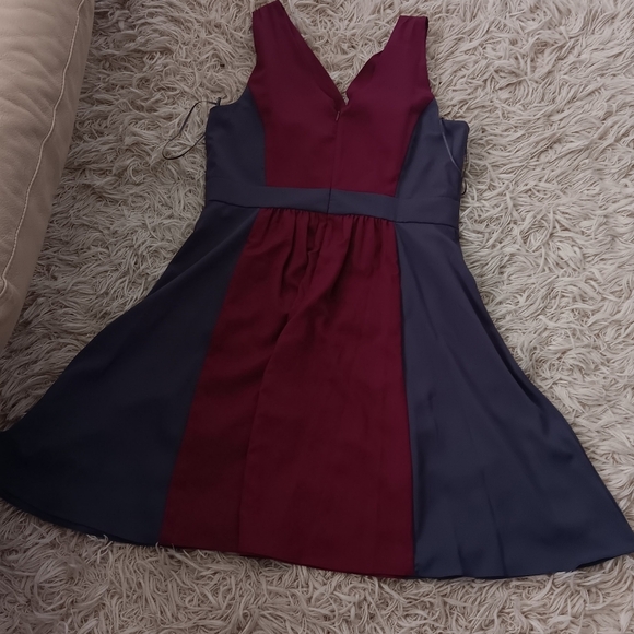 Elle Womens Sleeveless Gray, Magenta Color Block Dress Casual Formal SZ 14 - Picture 6 of 12